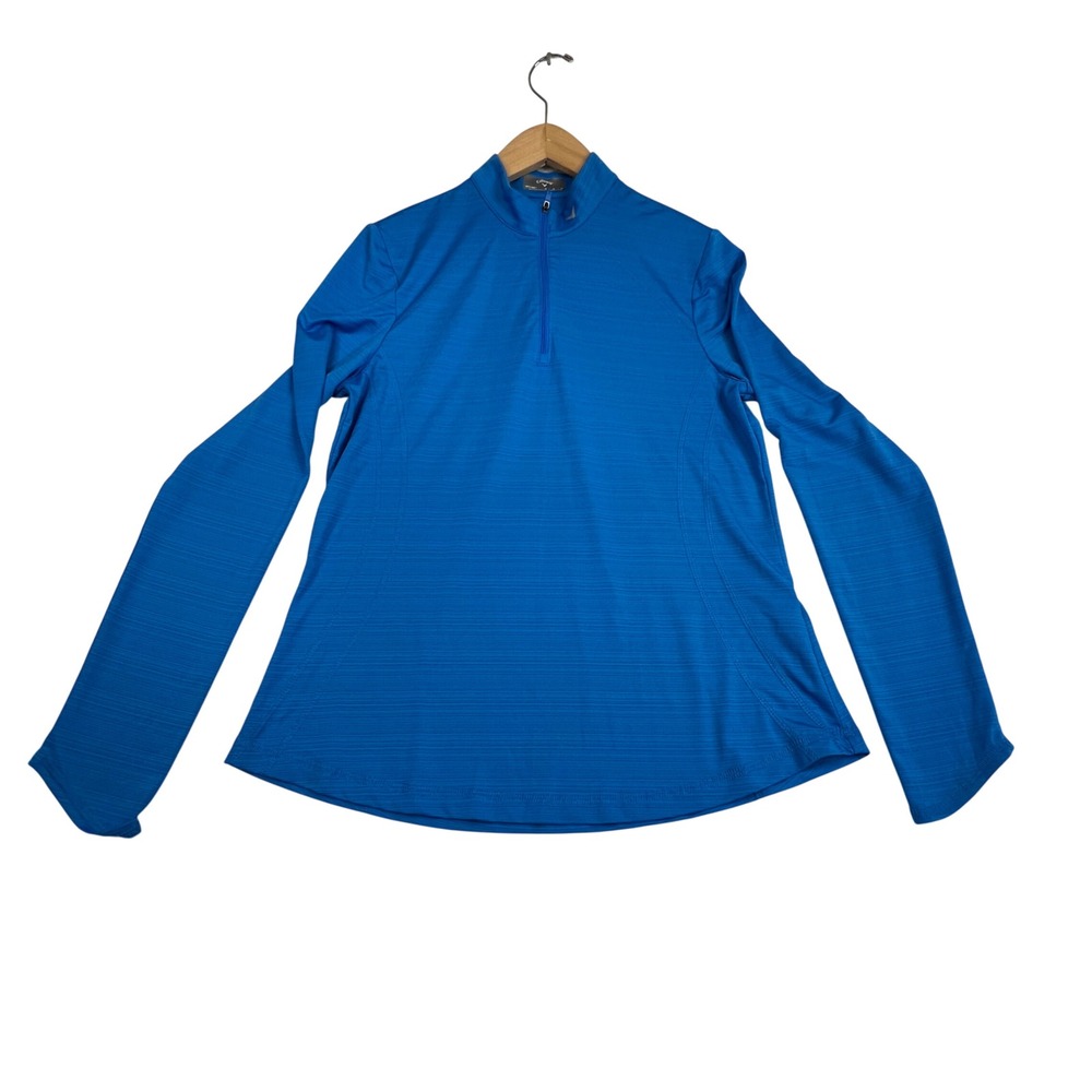 Callaway Opti-Dri Womens Medium Blue Quarter Zip Pullover Long Sleeve Golf Top